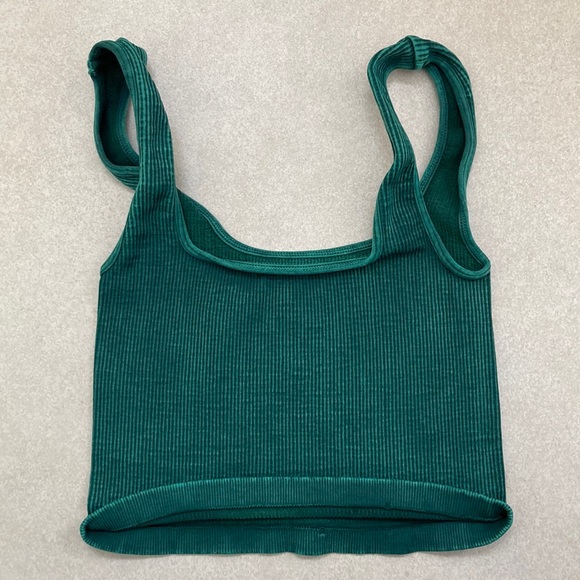 Free People Tops - Free People Movement Happiness Runs Square Neck Crop in Emerald size XS/S